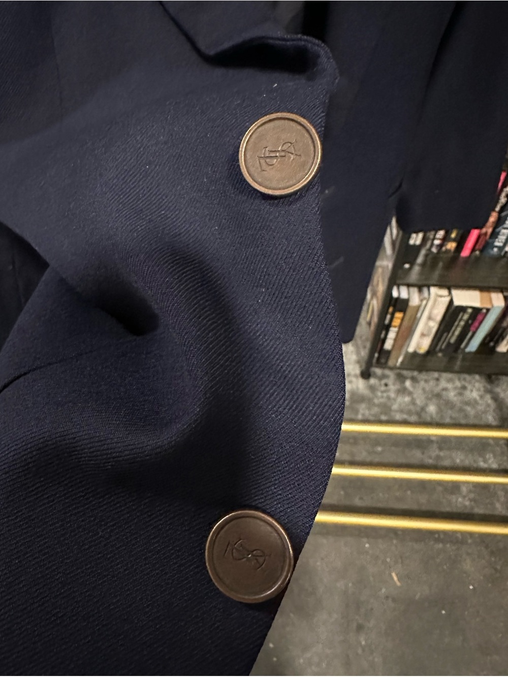 YSL Vintage Men's Blazer in Navy Blue - Size Small Slim (see measurements) - Picture 6 of 16